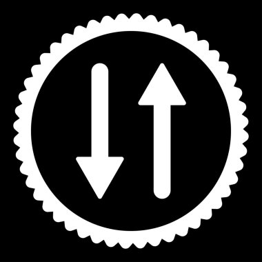 Oklar Exchange dikey düz beyaz renk yuvarlak damga simgesi