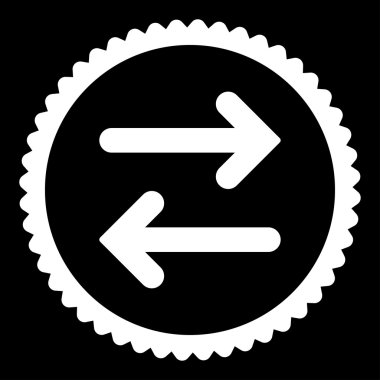 Fiske vurmak yatay düz beyaz renk yuvarlak damga simgesi