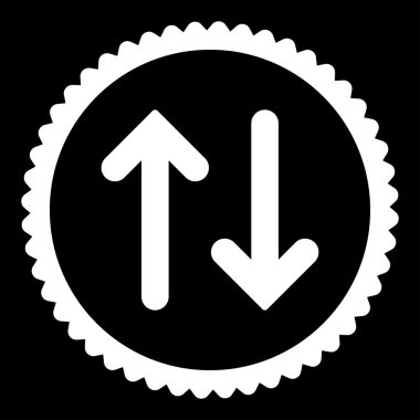 Fiske vurmak düz beyaz renk yuvarlak damga simgesi