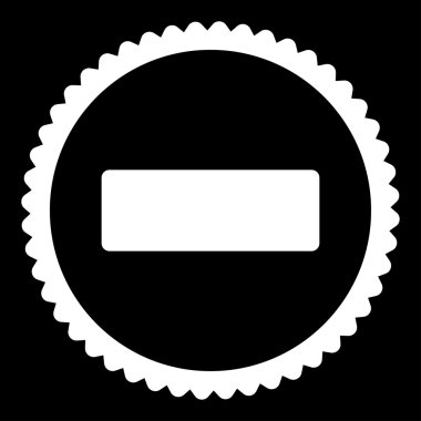 Düz beyaz renk damga simgesi yuvarlak