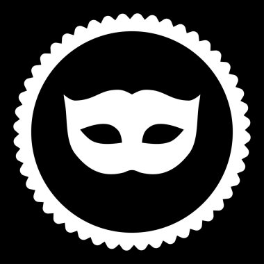 Gizlilik maske düz beyaz rengi yuvarlak damga simgesi