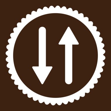 Oklar Exchange dikey düz beyaz renk yuvarlak damga simgesi