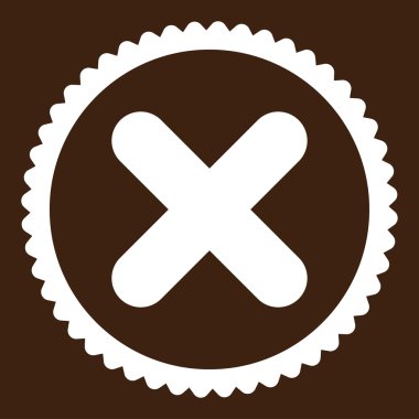 İptal düz beyaz renk yuvarlak damga simgesi