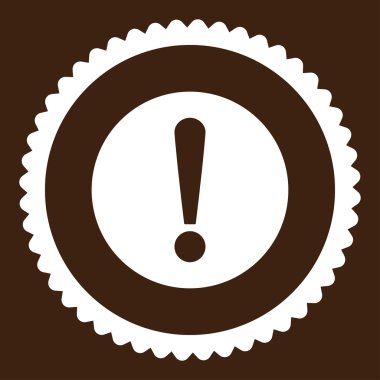 Sorun düz beyaz renk yuvarlak damga simgesi