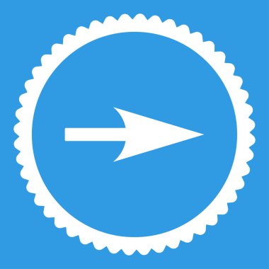 Ok ekseni X düz beyaz renk yuvarlak damga simgesi