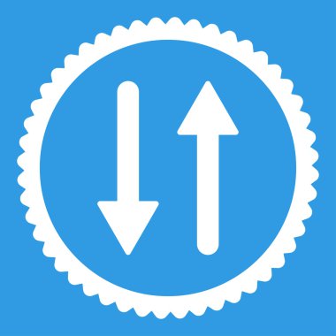 Oklar Exchange dikey düz beyaz renk yuvarlak damga simgesi