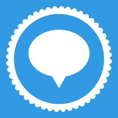 Afiş düz beyaz renk yuvarlak damga simgesi