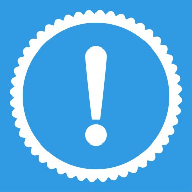 Ünlem işareti damgası simgesi yuvarlak beyaz renk düz