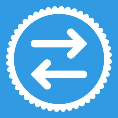 Fiske vurmak yatay düz beyaz renk yuvarlak damga simgesi