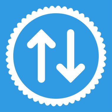 Fiske vurmak düz beyaz renk yuvarlak damga simgesi