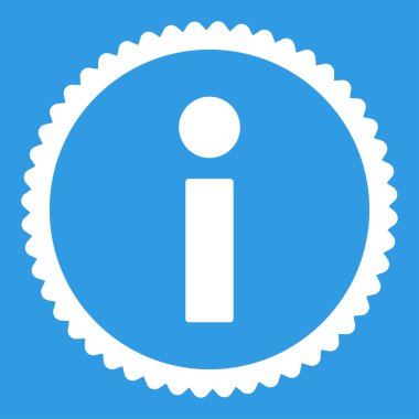 Bilgi düz beyaz renk yuvarlak damga simgesi