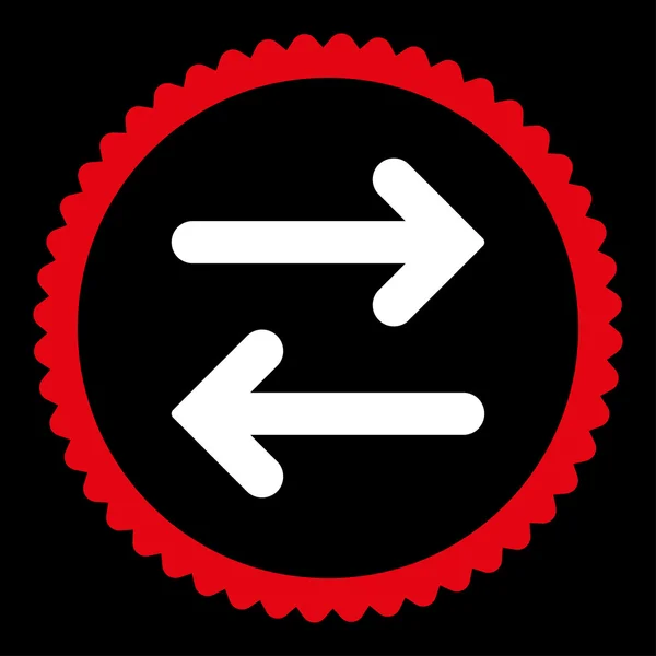 Klapki poziome płaskie czerwone i białe kolory okrągły znaczek ikony — Wektor stockowy
