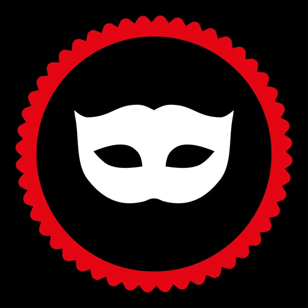 Privacy masker plat rode en witte kleuren ronde stempel pictogram — Stockvector