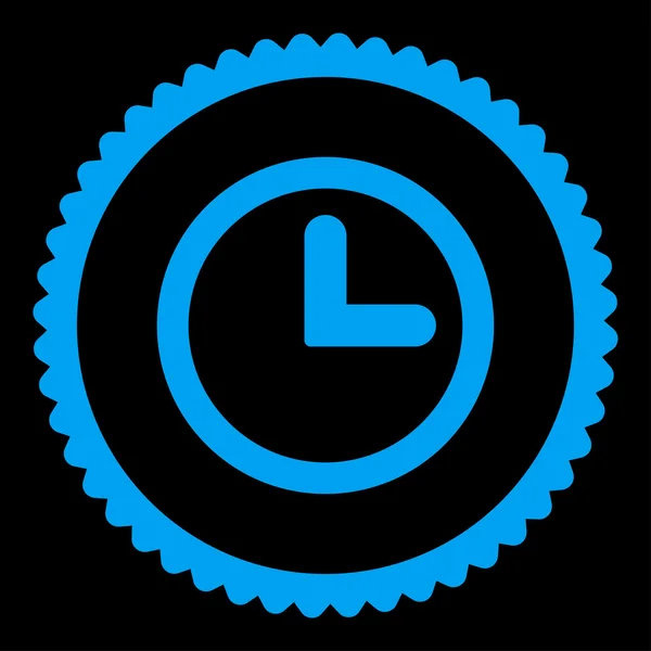 Clock flat blue color round stamp icon — Stok Vektör