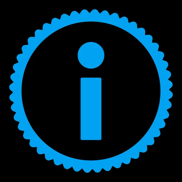 Info flat blue color round stamp icon — ストックベクタ