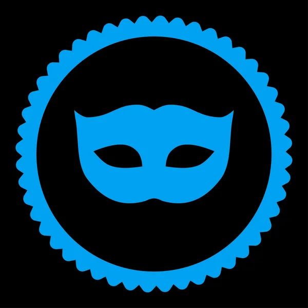 Gizlilik maske düz mavi rengi yuvarlak damga simgesi — Stok Vektör