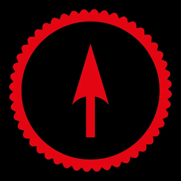 Freccia Asse Y piatto colore rosso rotondo timbro icona — Vettoriale Stock