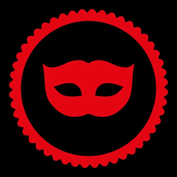 Máscara de privacidad plana de color rojo icono de sello redondo — Vector de stock