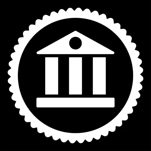 Banku płaski biały kolor okrągły znaczek ikony — Wektor stockowy