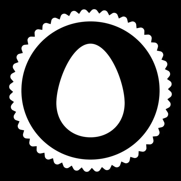 Vejce plochá bílá barva kulaté razítko ikonu — Stockový vektor