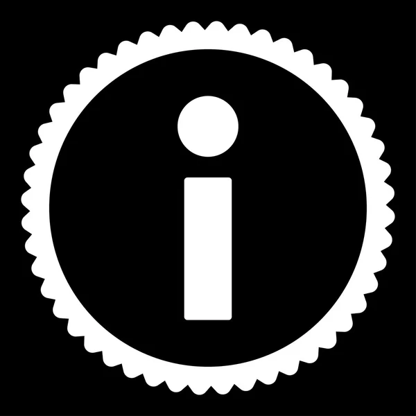 Info flache weiße Farbe runde Briefmarke Symbol — Stockvektor
