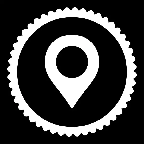 Mapa byt bílou barvu kulaté razítko ikony — Stockový vektor