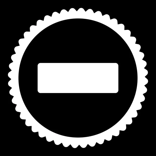 Minus plat witte kleur ronde stempel pictogram — Stockvector