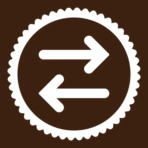 Flip horizontale plat witte kleur ronde stempel pictogram — Stockvector