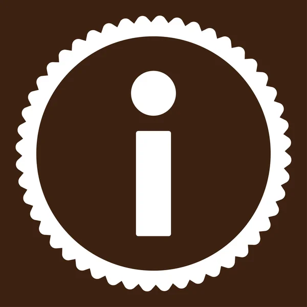 Инфо плоский белый круглая марка значок — стоковый вектор