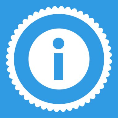 Bilgi düz beyaz renk yuvarlak damga simgesi