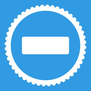 Düz beyaz renk damga simgesi yuvarlak