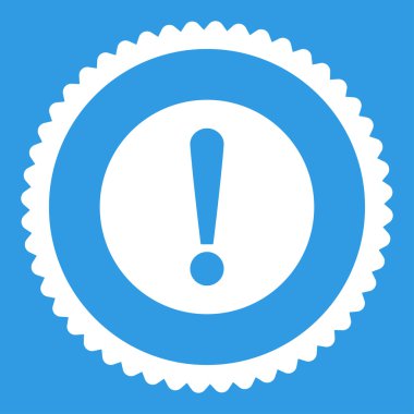 Sorun düz beyaz renk yuvarlak damga simgesi