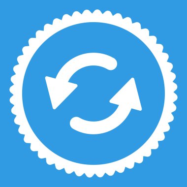 CCW düz beyaz renk damga simgesi yuvarlak Yenile