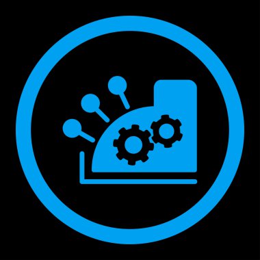Cash register flat blue color rounded vector icon