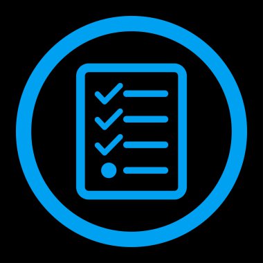 Checklist flat blue color rounded vector icon