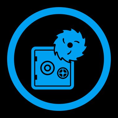 Hacking theft flat blue color rounded vector icon