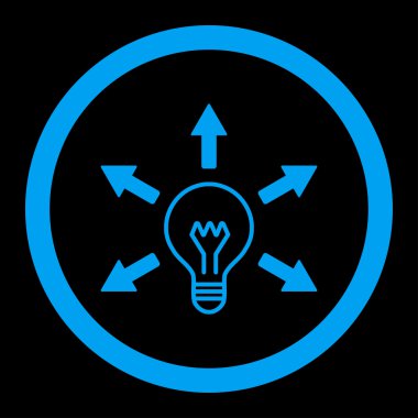 Idea flat blue color rounded vector icon