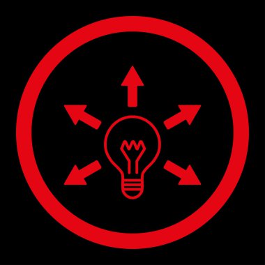 Idea flat red color rounded vector icon