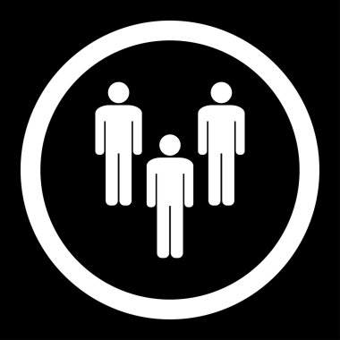 Topluluk düz beyaz yuvarlak renkli vektör simgesi