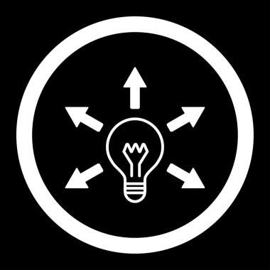 Fikir düz beyaz yuvarlak renkli vektör simgesi