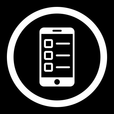 Mobil test düz beyaz yuvarlak renkli vektör simgesi