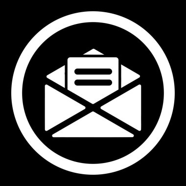 Açık posta düz beyaz yuvarlak renkli vektör simgesi