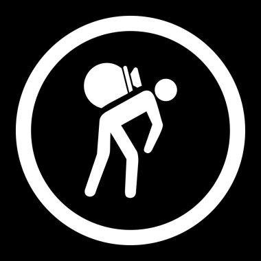 Porter düz beyaz yuvarlak renkli vektör simgesi