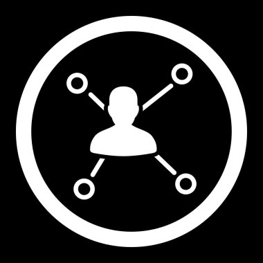 İlişkiler düz beyaz yuvarlak renkli vektör simgesi