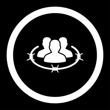 Sıkı yönetim düz beyaz yuvarlak renkli vektör simgesi