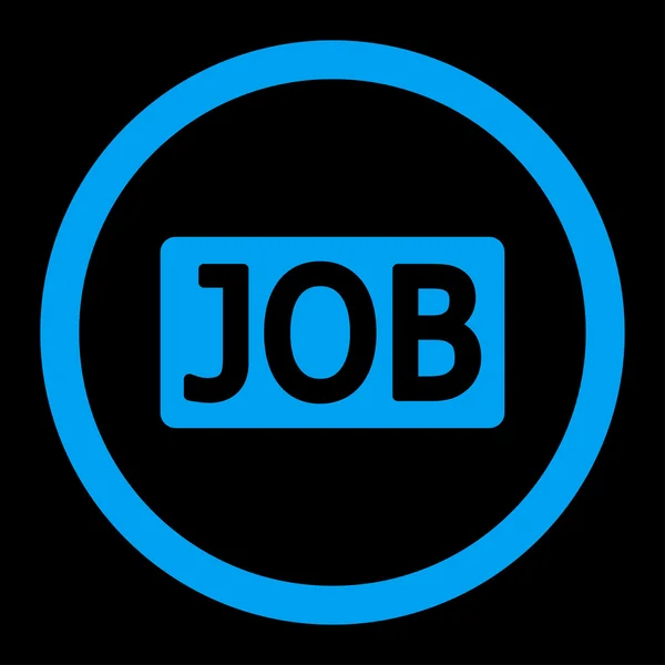 Job flat blue color rounded vector icon — Stok Vektör