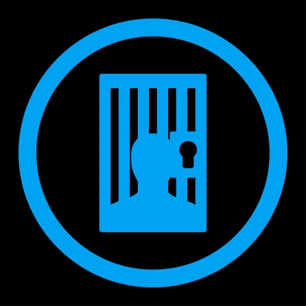 Prisão plana azul cor arredondada vetor ícone — Vetor de Stock