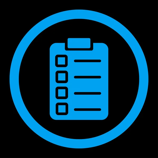 Test task flat blue color rounded vector icon — Διανυσματικό Αρχείο