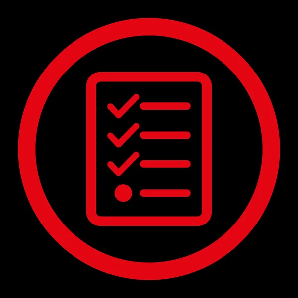 Lista di controllo piatto colore rosso arrotondato icona vettoriale — Vettoriale Stock