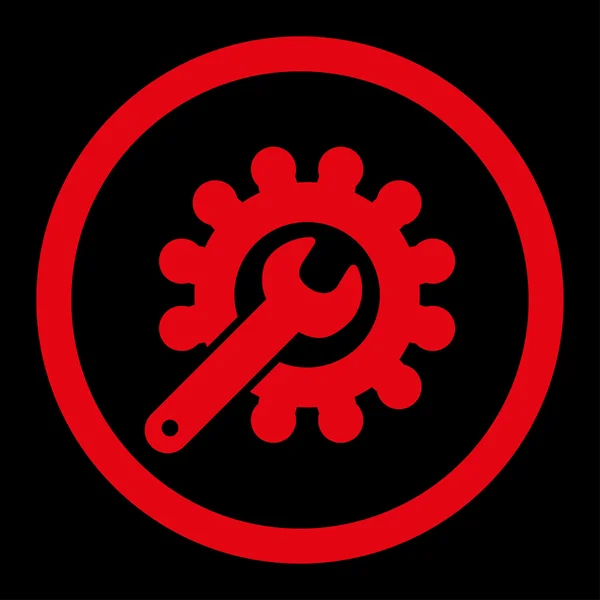 Personalizzazione piatta colore rosso arrotondato icona vettoriale — Vettoriale Stock